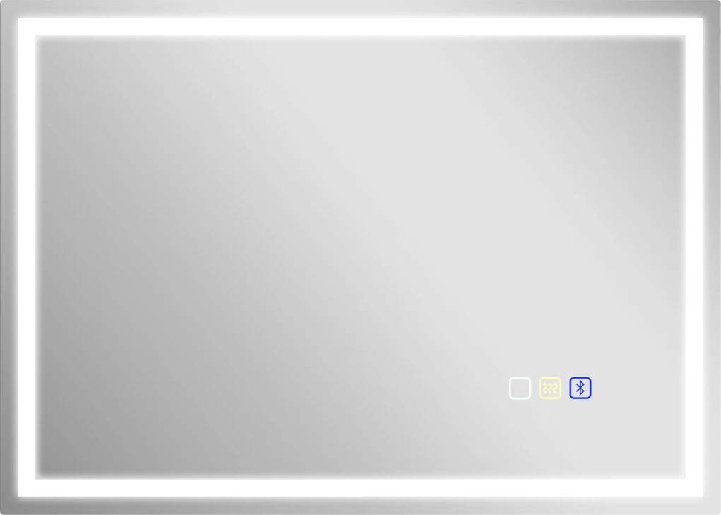 HOMCOM Oglindă Baie Antiaburire cu Lumină LED și Difuzor Bluetooth 50x70 cm | Aosom Romania