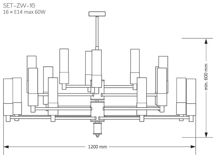 Candelabru modern realizat manual din alama Seti 16L