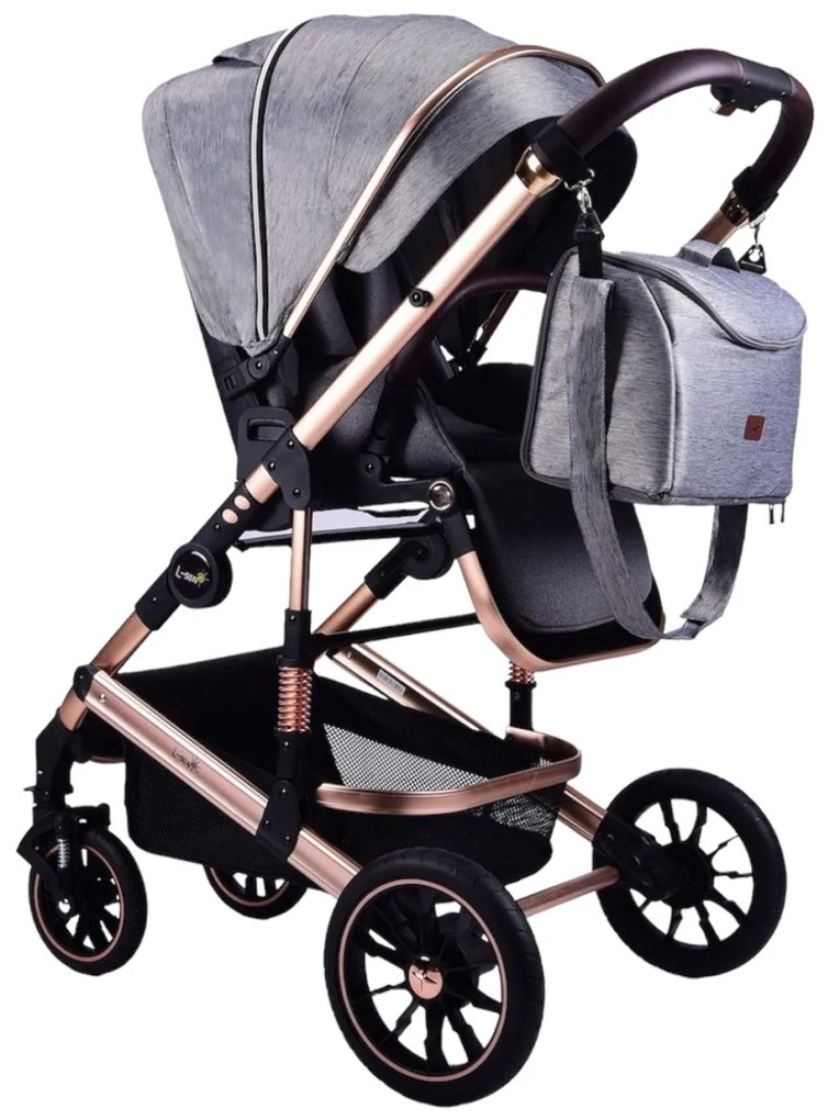 Carucior 3 in 1 reversibil ,compact și pliabil tip carte - CPC-64-gri