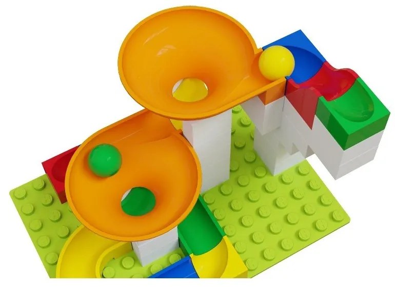 Set traseu suplimentar pistă cu bilă Hubelino, 44 piese