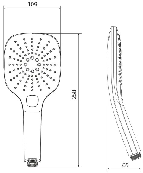 Sapho - Duș de mână cu buton, crom lucios