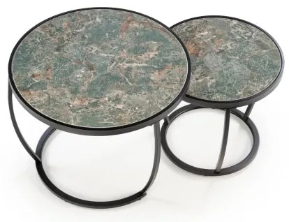 Set de 2 mese de cafea AURORO, verde/antracit