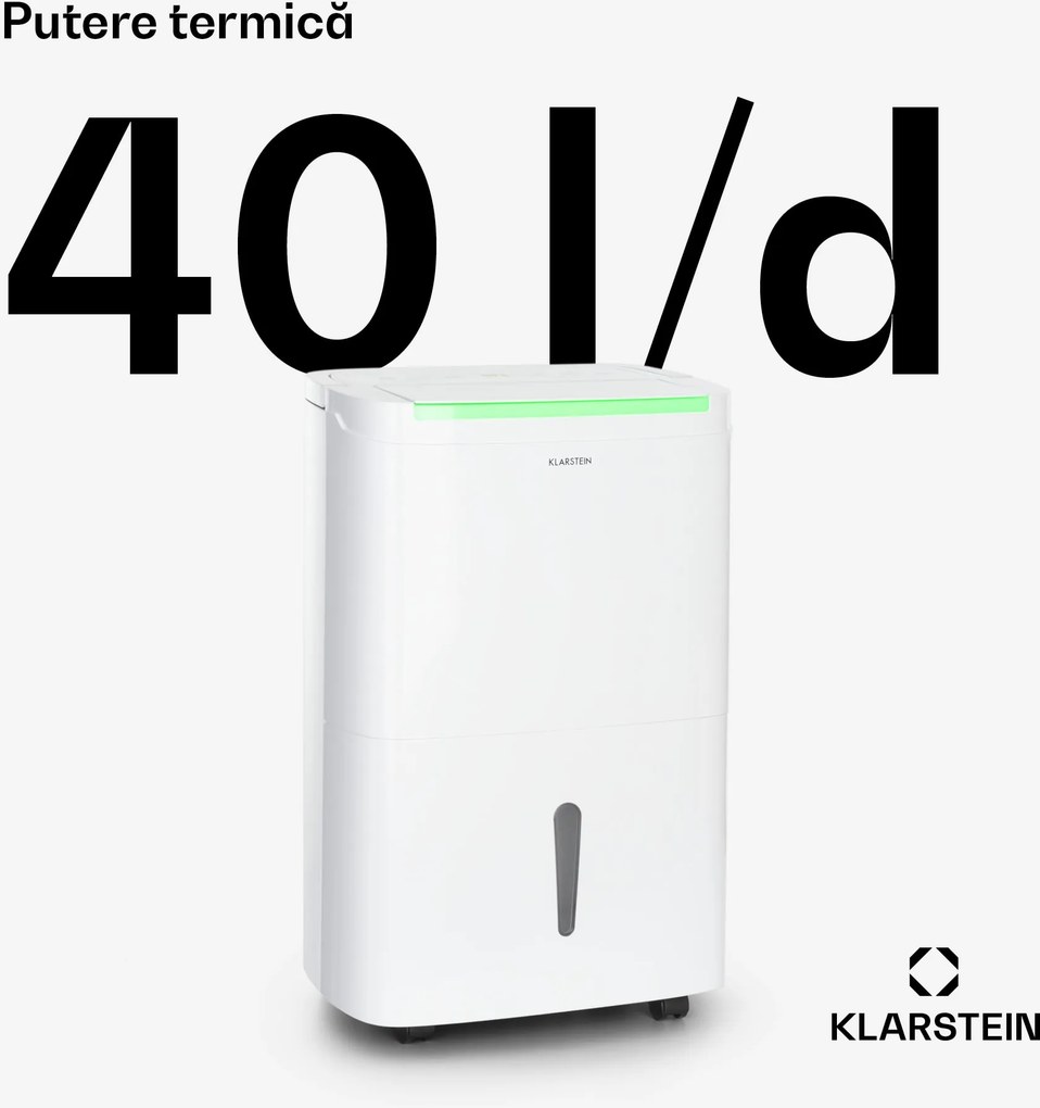 Klarstein DryFy Connect 40 Smart, Dezumidificator de aer, WiFi, Compresie, 40l/d, 35-45m², Alb