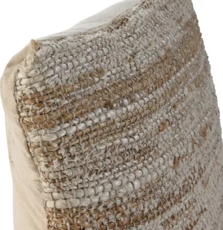 Pernă decorativă țesută manual din bumbac și iută, 45×45 cm, „Natural"