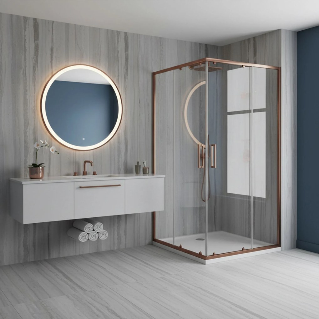 Cabina de dus Rea City 80x100 Brush Copper