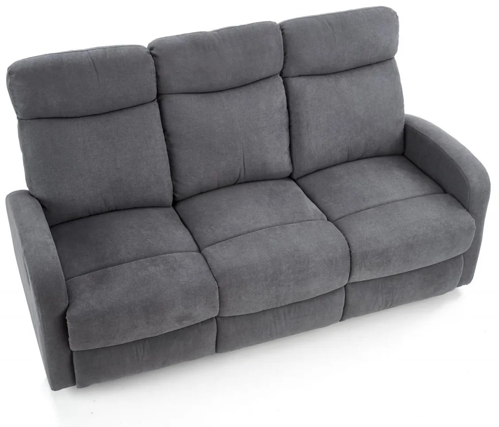 Canapea recliner Oslo 3S stofa gri inchis H100 cm