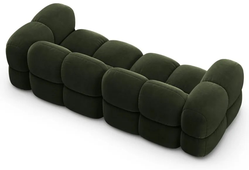 Canapea verde cu tapițerie din catifea 250 cm Loretto – Cosmopolitan Design