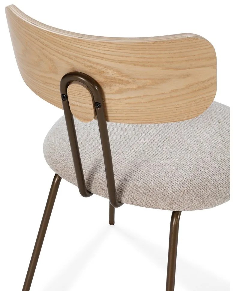 Scaun de dining bej/în culoare naturală tapițat Olimpia – MOME