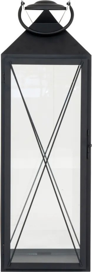 Lanterne decorative Casa, oțel/vidră, negru, set de 2