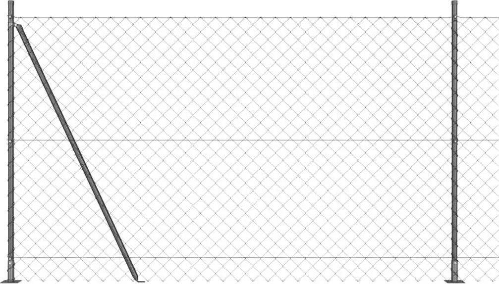 vidaXL Stâlp de gard. Gri 25 x 1,5 m (plasă 60 x 60 mm) Oțel