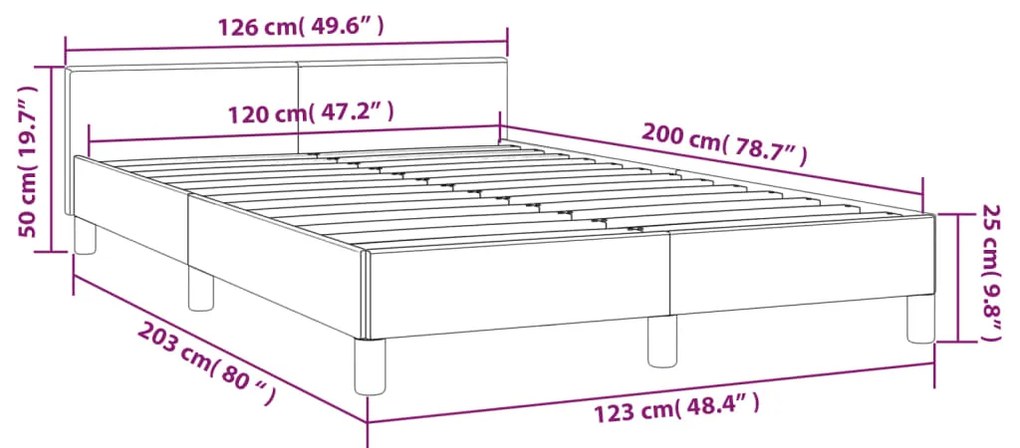 Cadru de pat cu tablie, albastru inchis, 120x200 cm, catifea Albastru, 120 x 200 cm