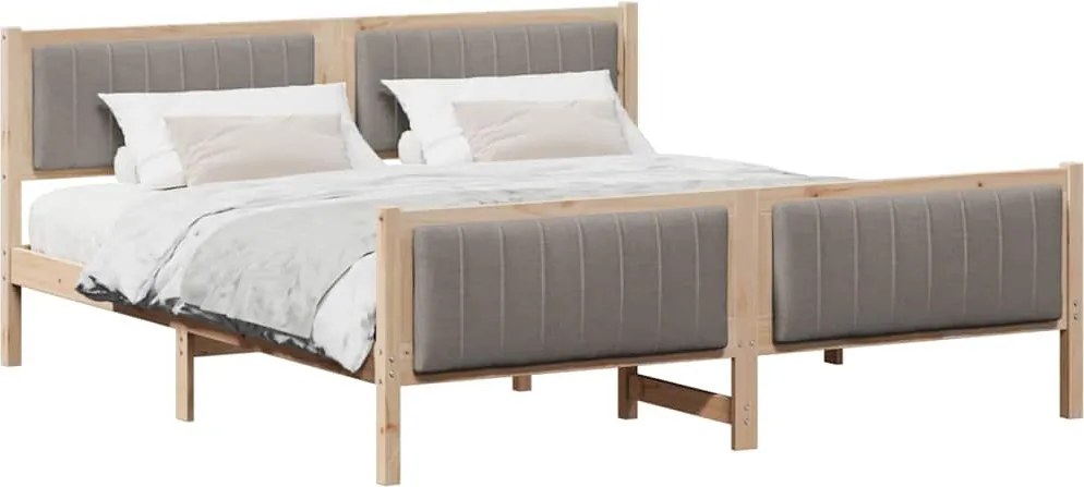 vidaXL Cadru de pat Maroniu și taupe 180 x 200 cm Lemn masiv de pin