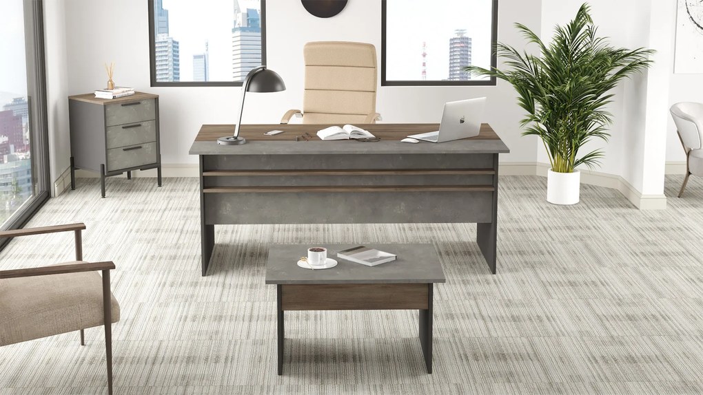 Set pentru birou Vergilius 7 (maro + gri). 1072697