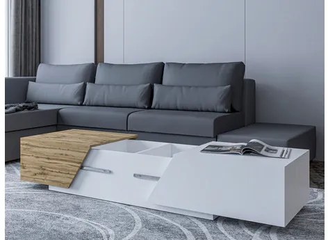 Set mobilier living Bokas II (Alb + Stejar wotan) . 1105945