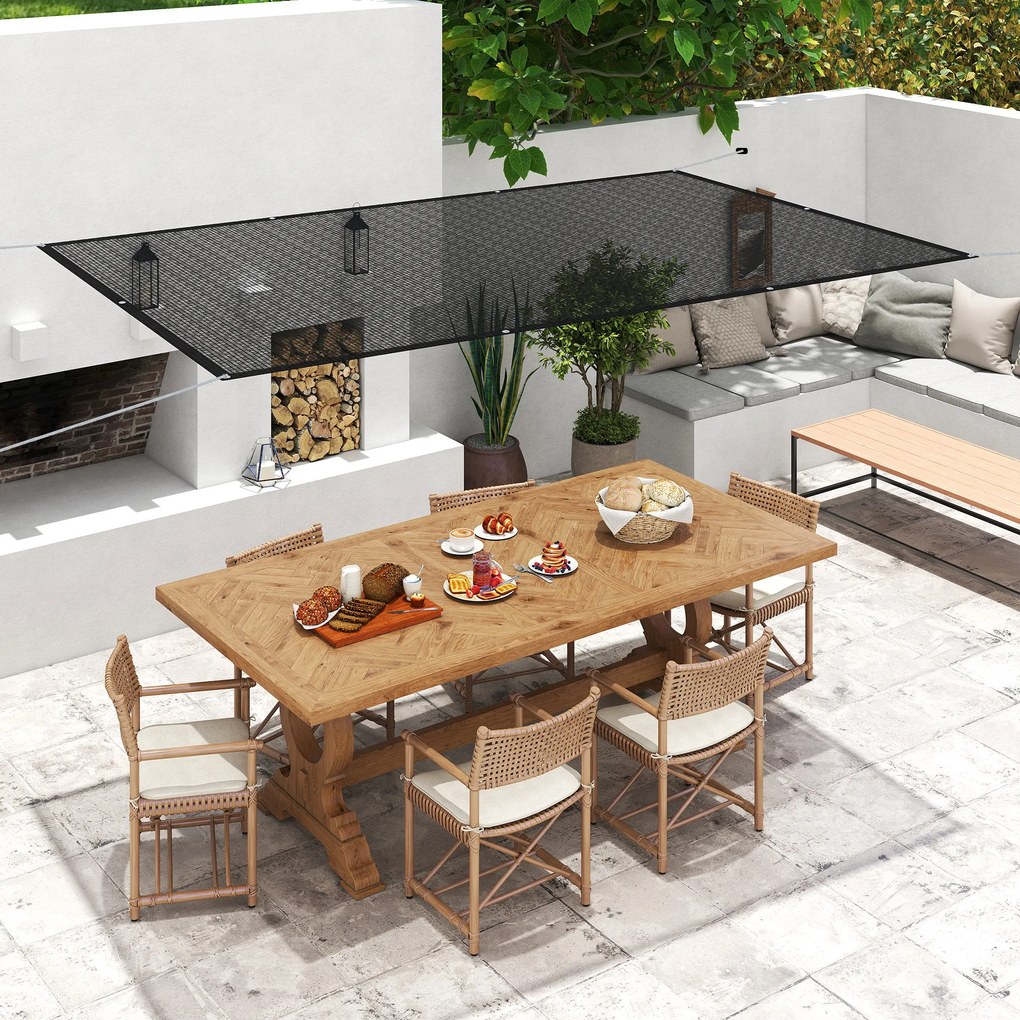 Outsunny Voal de umbră rectangular 3 x 2 m voal de umbră cu protecție UV pentru terasă balcon exterior balcon, negru | Aosom Romania