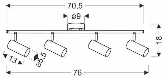 Spot COLLY 4xGU10/15W/230V auriu