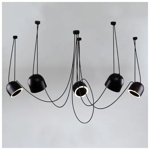 Lustră pe cablu DOHAR 5xE14/15W/230V neagră Shilo 9038
