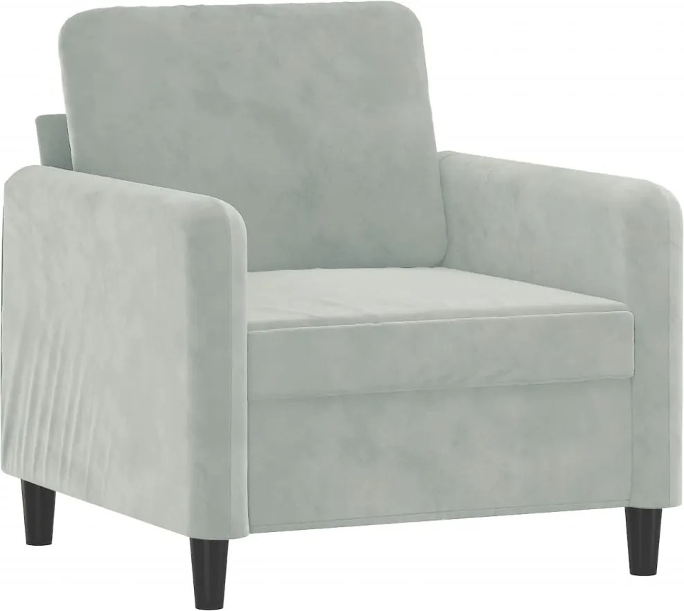 vidaXL Fotoliu canapea, gri deschis, 60 cm, catifea