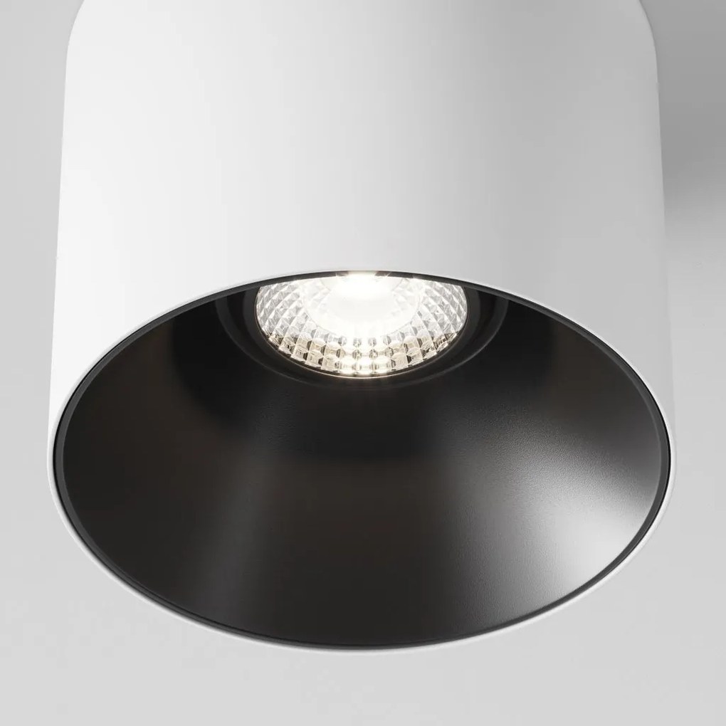 Spot LED aplicat, plafoniera dimabila design tehnic Alfa negru 12,5cm, 4000K