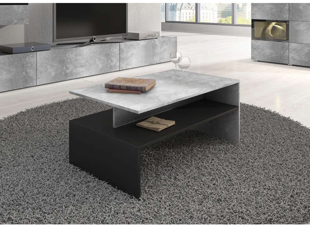 Masă de cafea Barly Typ 99 (negru + deschis beton). 1022403