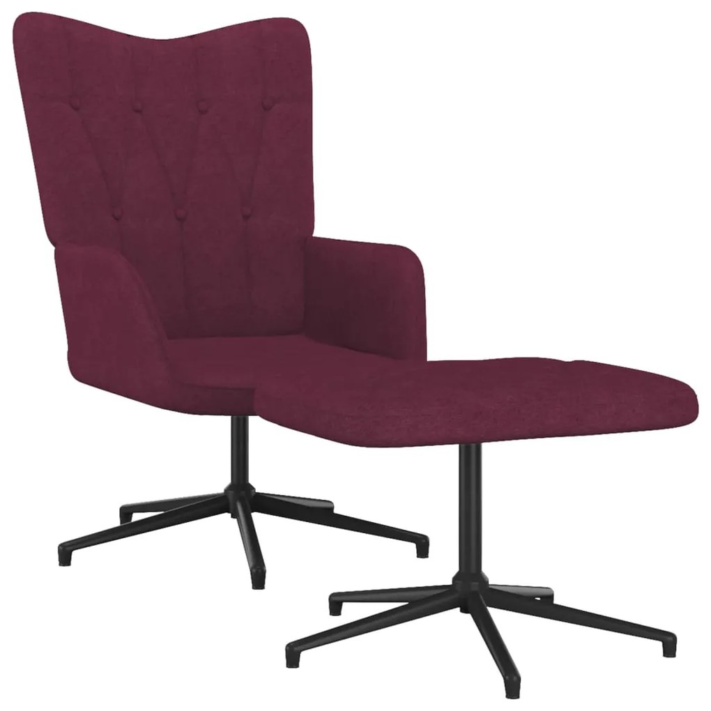 327588 vidaXL Scaun de relaxare cu taburet, violet, textil