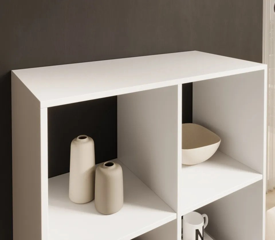 Bibliotecă, 80x120 cm, Lenti, ADRK Furniture (Culoare: Alb)