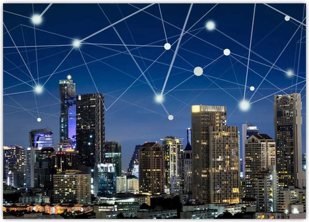 Tablou - Municipiul nocturn (70x50 cm)