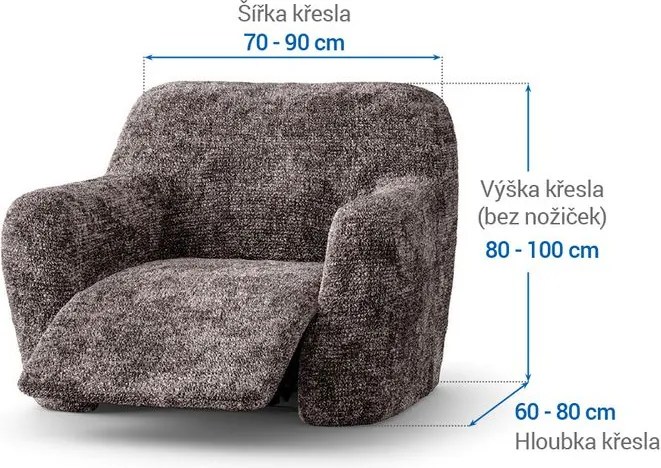 Gaico Huse bielastice MARMO maro fotoliu de relaxare (l. 70 - 90 cm)