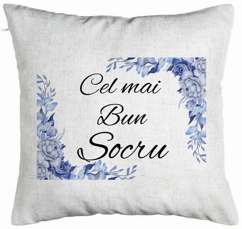 Perna Decorativa pentru Socrul 2, 40x40 cm, Alb Murdar, Husa Detasabila, Burduf