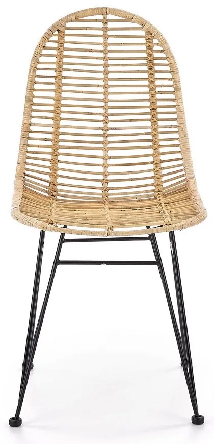 Scaun de bucaterie Linus, ratan/negru
