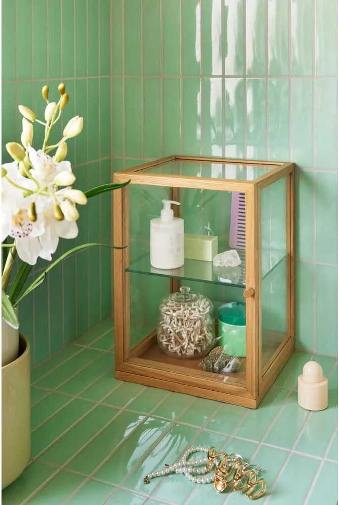 Vitrină în culoare naturală cu aspect de lemn de stejar 30x42x30 cm Poetic – Hübsch