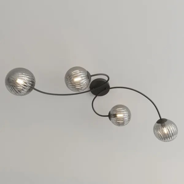 Lustră aplicată VIBRA 4xE14/10W/230V negru/gri