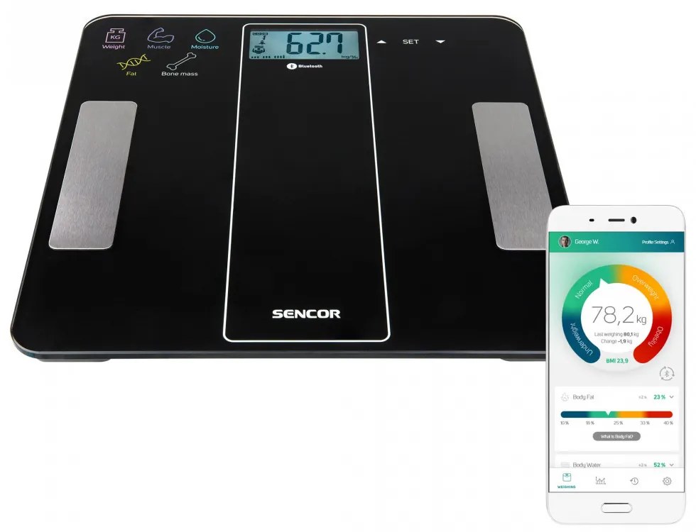Sencor SBS 8000BK cântar personal fitness albastru