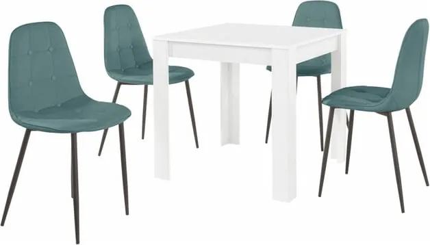 Set masă cu 4 scaune Støraa Lori Lamar Duro, albastru