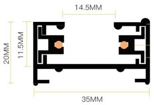 Spot în sistem de șină 8xGU10/25W/230V negru