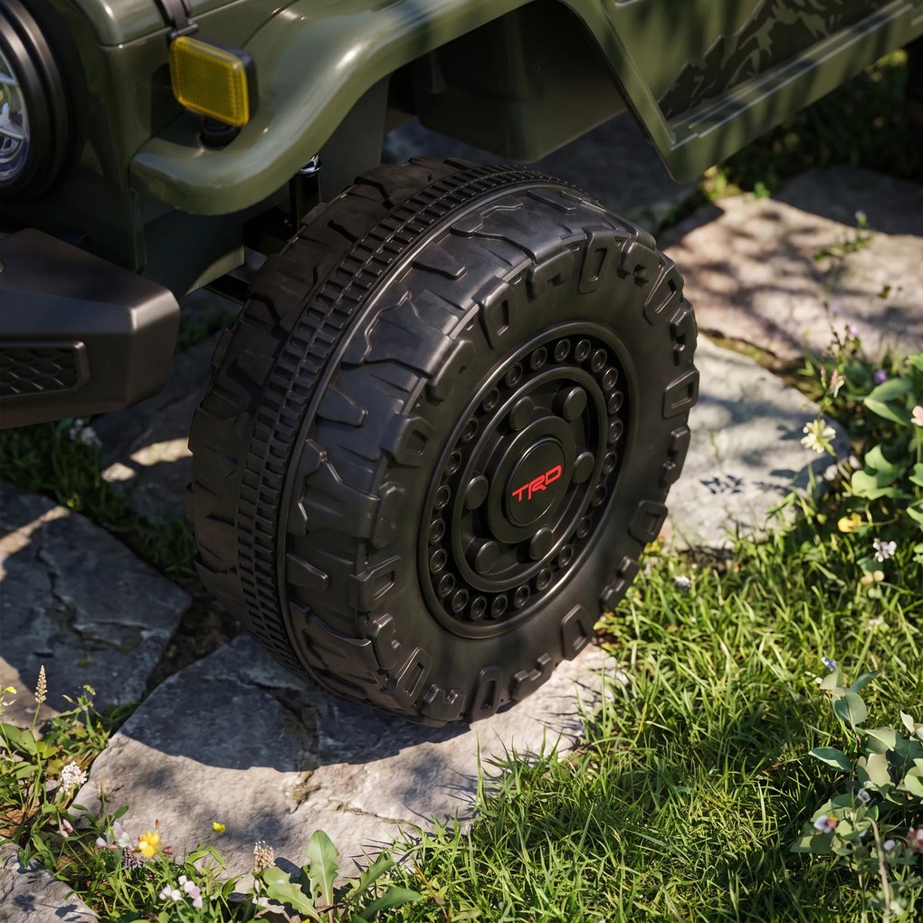 AIYAPLAY Mașină Electrică pentru Copii, Off-Road 24V cu 2 Locuri, Verde Închis | Aosom Romania