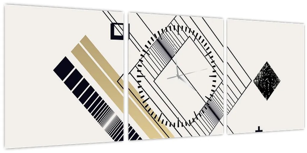 Tablou - Forme geometrice N⁰6 (cu ceas) (90x30 cm)