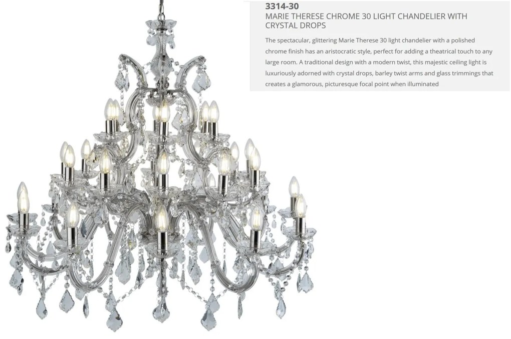 Candelabru XXL casa scarii design clasic Marie Theresea 30L 3314-30 SRT