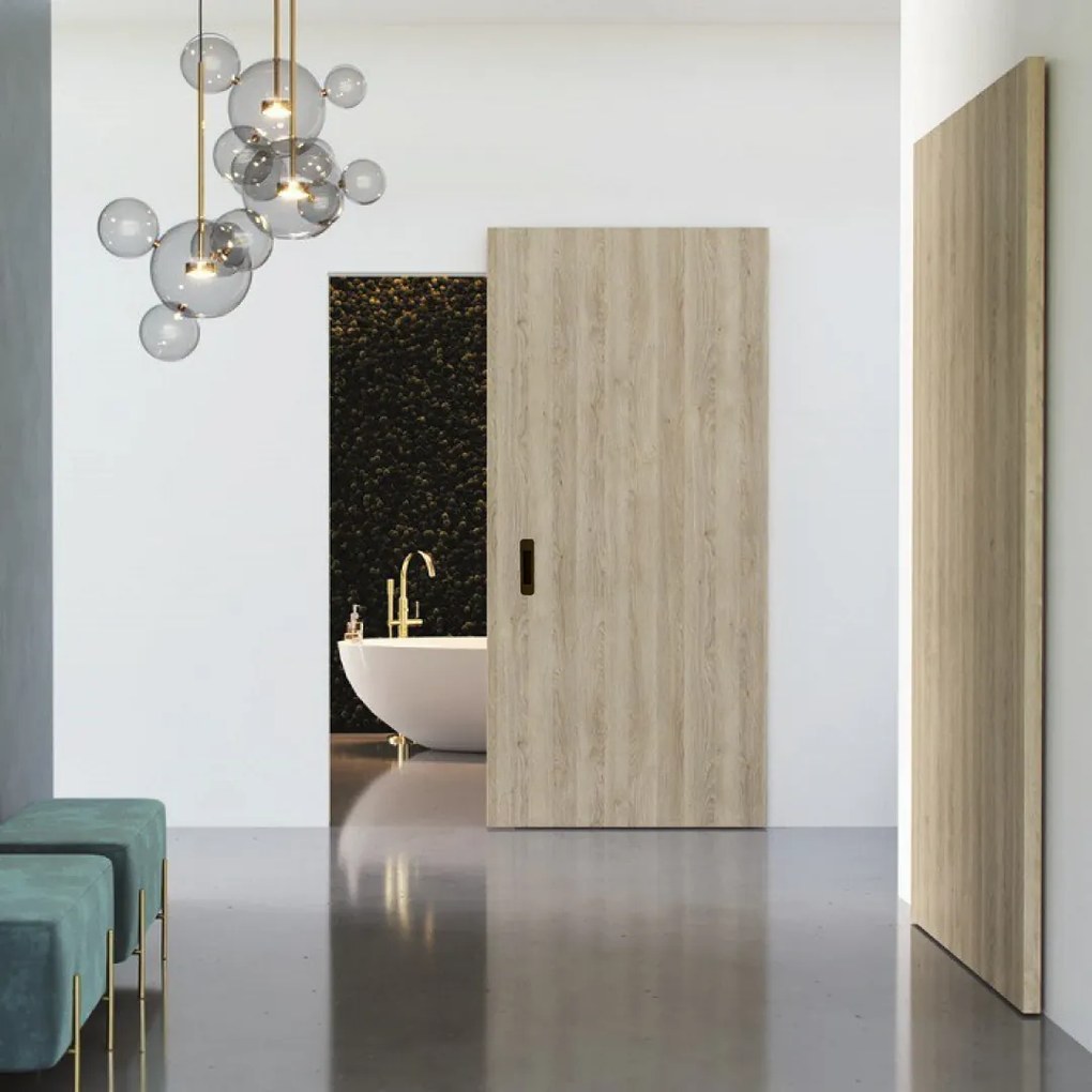 Usa de interior glisanta Porta Efekt cu sistem ascuns de glisare 1144x2230, 880 x 2060, ST / DR, Gladstone /  Halifax, Stejar Scandinav