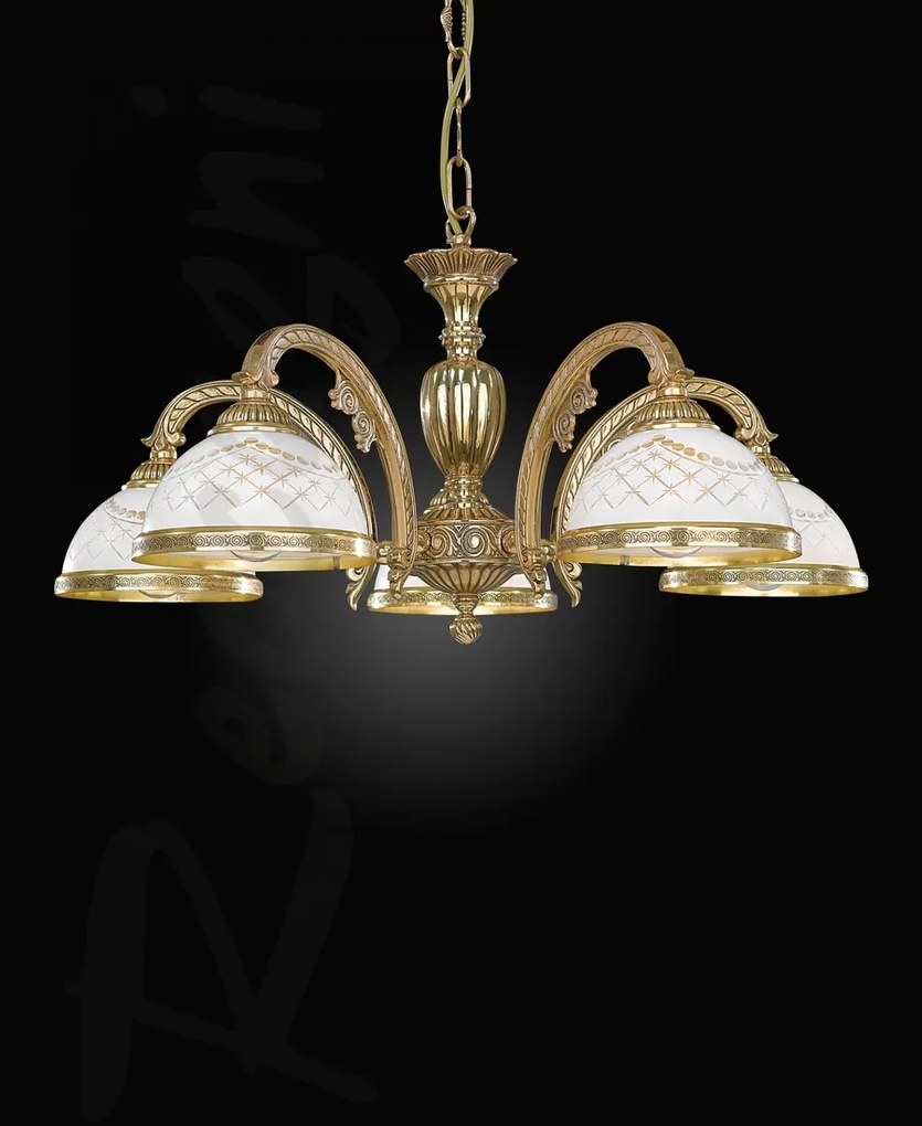 Candelabru din alama cu 5 brate design italian 7102