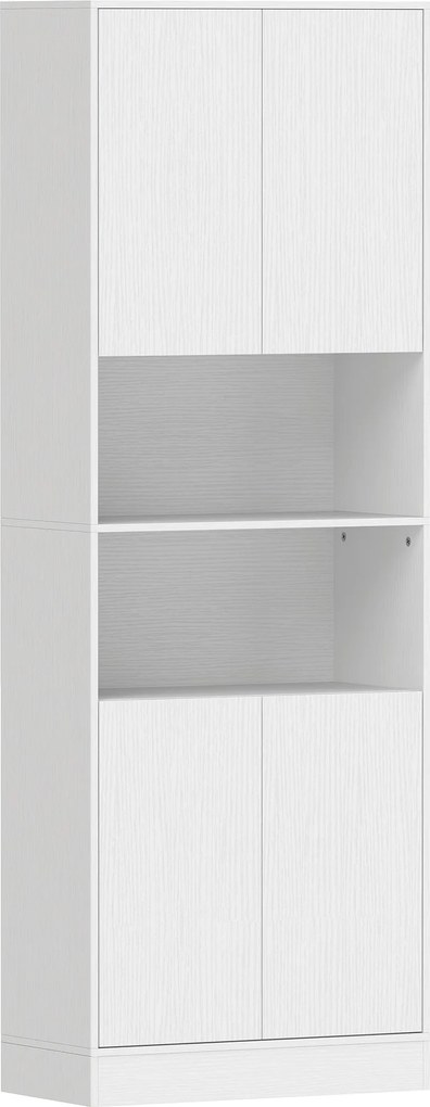 HOMCOM Dulap Cămară de Bucătărie 170cm, cu Raft Reglabil, Alb | Aosom Romania