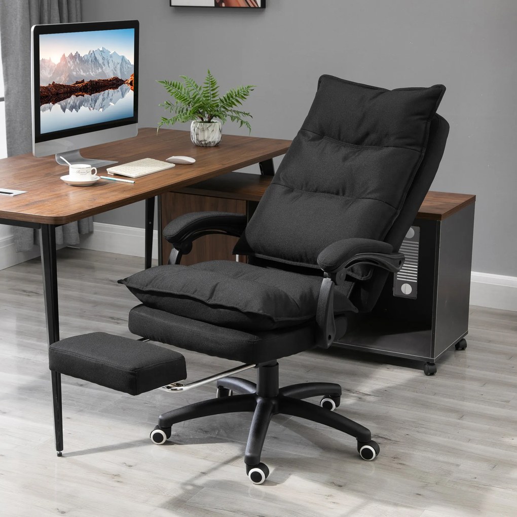 Vinsetto Scaun Birou cu Masaj, cu Înălțime Reglabilă, 6 Puncte de Masaj și Telecomandă, 70x62x120-130 cm, Negru | Aosom Romania