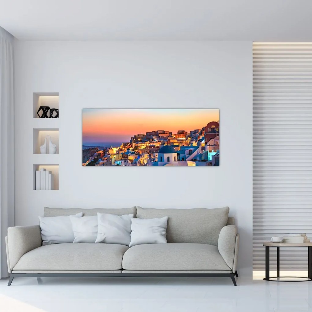 Tablou - Santorini în amurg (120x50 cm)