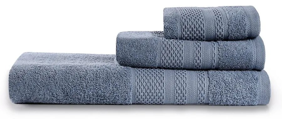 Prosoape de baie albastre 3 buc. din bumbac din frotir Piramit – Foutastic