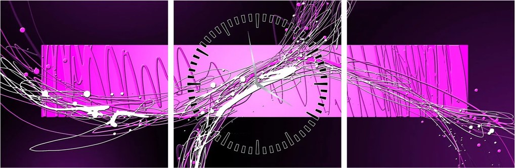 Tablou abstract (cu ceas) (90x30 cm)