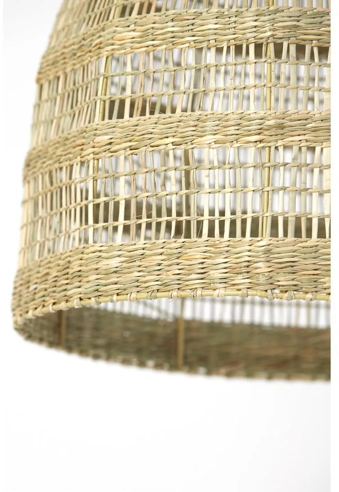 Lustră în culoare naturală cu abajur din iarbă de mare ø 38 cm Sagar – Light & Living