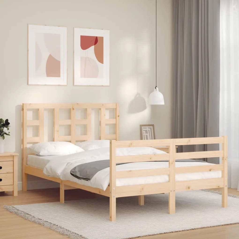 3193916 vidaXL Cadru de pat cu tăblie, 120x200 cm, lemn masiv