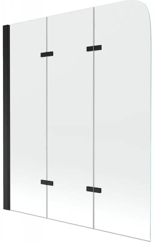 Mexen Felix paravan cadă 3-aripi120 x 140 cm, transparent, Neagră - 890-120-003-70-00