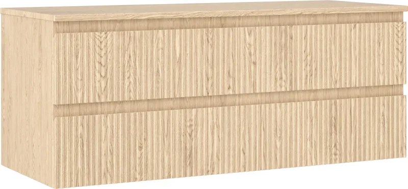 Mexen Rivel dulap baie sub chiuvetă 120 cm cu blat, 2 sertare, canelat, stejar - 91A20-12047-2-BFFC81