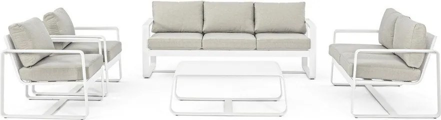 Fotoliu de grădină alb din metal Merrigan – Bizzotto